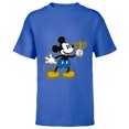 thumbnail image 1 of Disney Mickey Mouse Hanukkah Menorah Happy Holidays - Short Sleeve T-Shirt for Kids - Customized-Royal, 1 of 5