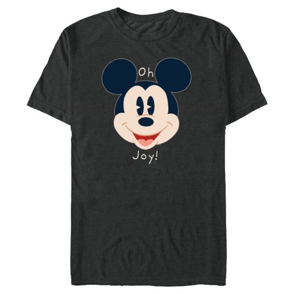 Disney Mickey Mouse Happy Face Christmas Holiday Oh Joy! - Short Sleeve Blended T-Shirt for Adults - Customized-Dark Heather