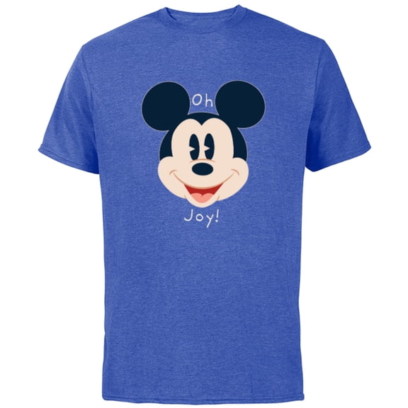 Disney Mickey Mouse Happy Face Christmas Holiday Oh Joy! - Short Sleeve Cotton T-Shirt for Adults - Customized-Royal Heather