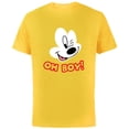 thumbnail image 1 of Disney Mickey Mouse Happy Face Winking Oh Boy - Short Sleeve Cotton T-Shirt for Adults - Customized-Yellow, 1 of 5