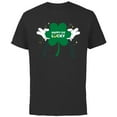 thumbnail image 1 of Disney Mickey Mouse Happy Go Lucky Shamrock St Patrick’s Day - Short Sleeve Cotton T-Shirt for Adults - Customized-Black, 1 of 5