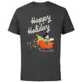 thumbnail image 1 of Disney Mickey Mouse Happy Holiday Christmas Sleigh Delivery - Short Sleeve Cotton T-Shirt for Adults - Customized-Charcoal, 1 of 5