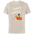 thumbnail image 1 of Disney Mickey Mouse Happy Holiday Christmas Sleigh Delivery - Short Sleeve Cotton T-Shirt for Adults - Customized-Natural, 1 of 5
