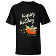 thumbnail image 1 of Disney Mickey Mouse Happy Holiday Christmas Sleigh Delivery - Short Sleeve T-Shirt for Kids - Customized-Black, 1 of 5
