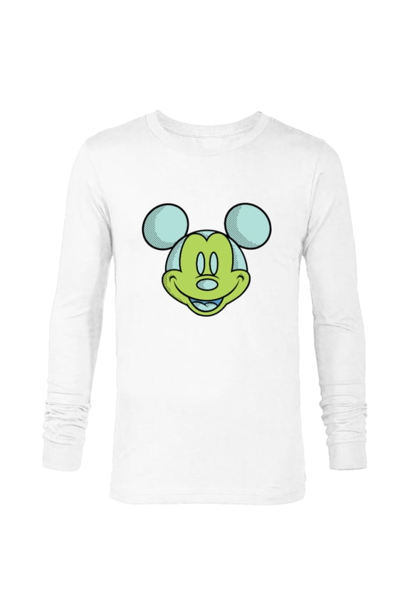 Mickey Mouse Happy Smiling Face Retro Pop Art - Long Sleeve T-Shirt for Men - Customized-White