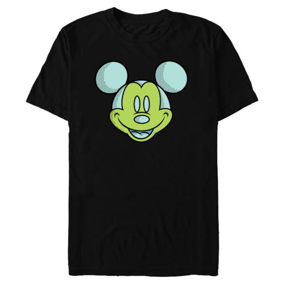 Disney Mickey Mouse Happy Smiling Face Retro Pop Art - Short Sleeve Blended T-Shirt for Adults - Customized-Black
