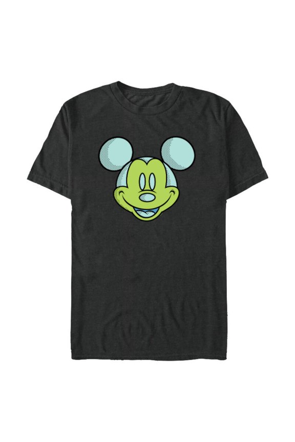 Mickey Mouse Happy Smiling Face Retro Pop Art - Short Sleeve Blended T-Shirt for Adults - Customized-Dark Heather