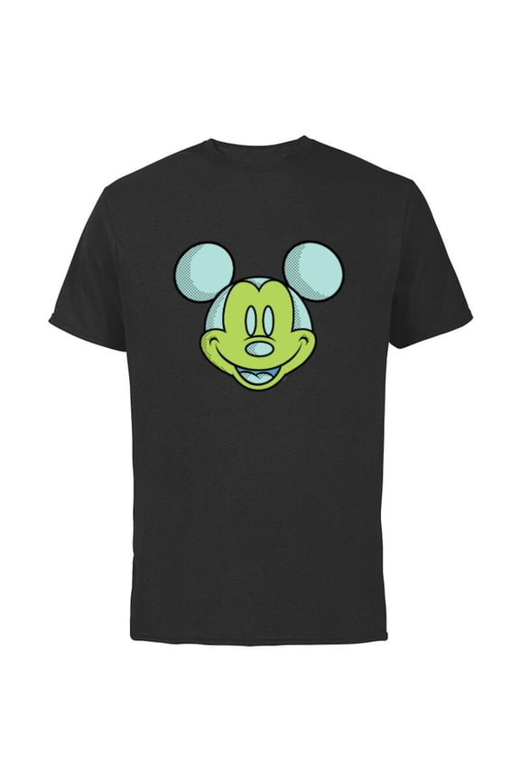 Mickey Mouse Happy Smiling Face Retro Pop Art - Short Sleeve Cotton T-Shirt for Adults - Customized-Black