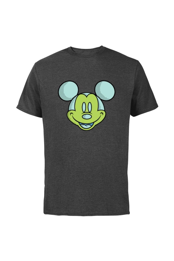 Mickey Mouse Happy Smiling Face Retro Pop Art - Short Sleeve Cotton T-Shirt for Adults - Customized-Charcoal