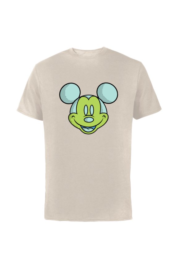 Mickey Mouse Happy Smiling Face Retro Pop Art - Short Sleeve Cotton T-Shirt for Adults - Customized-Natural