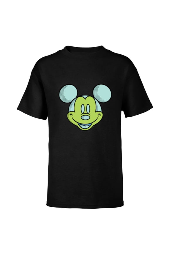 Mickey Mouse Happy Smiling Face Retro Pop Art - Short Sleeve T-Shirt for Kids - Customized-Black