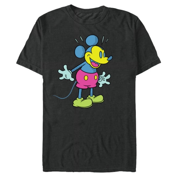 Disney Mickey Mouse Happy Surprise Retro Pop Art - Short Sleeve Blended T-Shirt for Adults - Customized-Dark Heather