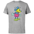thumbnail image 1 of Disney Mickey Mouse Happy Surprise Retro Pop Art - Short Sleeve Cotton T-Shirt for Adults - Customized-Athletic Heather, 1 of 5