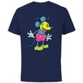 thumbnail image 1 of Disney Mickey Mouse Happy Surprise Retro Pop Art - Short Sleeve Cotton T-Shirt for Adults - Customized-Navy, 1 of 5