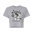 thumbnail image 1 of Disney - Mickey Mouse - Hashtag Current Mood - Juniors Cropped Cotton Blend T-Shirt, 1 of 5