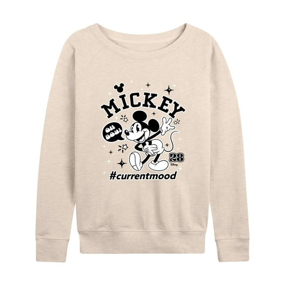 Disney - Mickey Mouse - Hashtag Current Mood - Women's Lightweight French Terry Long Sleeve Shirt