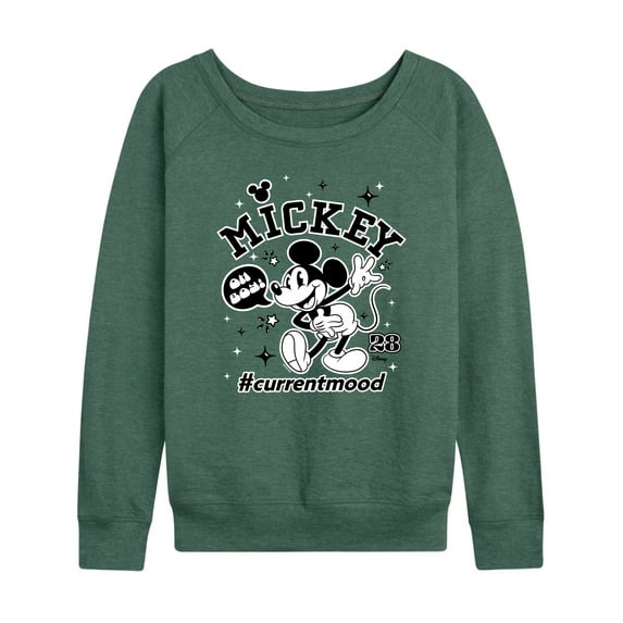 Disney - Mickey Mouse - Hashtag Current Mood - Women's Lightweight French Terry Long Sleeve Shirt