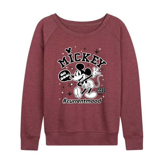 Disney - Mickey Mouse - Hashtag Current Mood - Women's Lightweight French Terry Long Sleeve Shirt