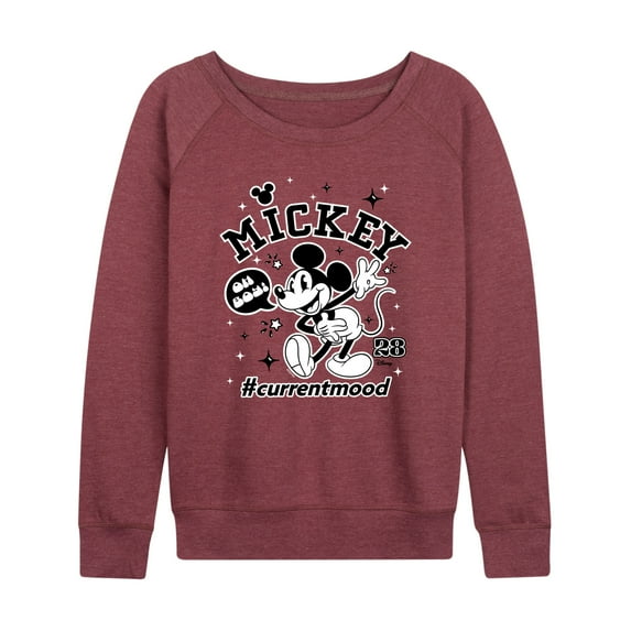Disney - Mickey Mouse - Hashtag Current Mood - Women's Lightweight French Terry Long Sleeve Shirt