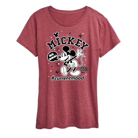 Disney - Mickey Mouse - Hashtag Current Mood - Women's Short Sleeve Graphic T-Shirt