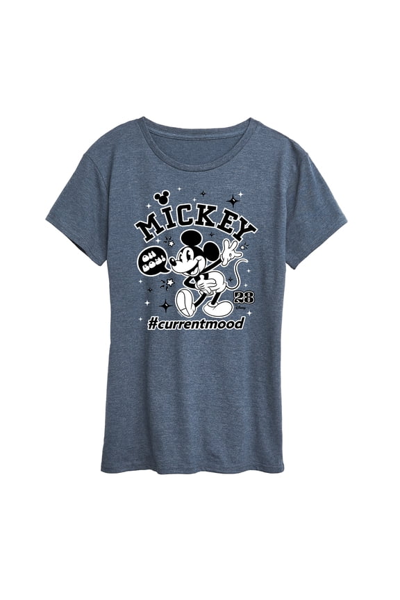 - Mickey Mouse - Hashtag Current Mood - Women's Short Sleeve Graphic T-Shirt