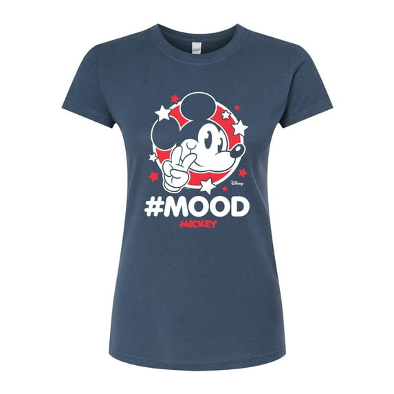 Disney - Mickey Mouse - Hashtag Mood - Juniors Fitted Graphic T-Shirt