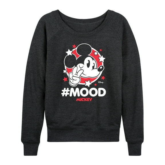 Disney - Mickey Mouse - Hashtag Mood - Women's Lightweight French Terry Long Sleeve Shirt