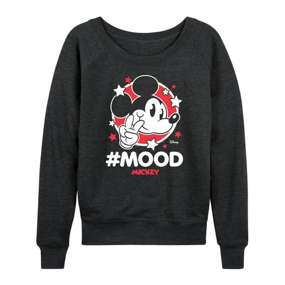 Disney - Mickey Mouse - Hashtag Mood - Women's Lightweight French Terry Long Sleeve Shirt
