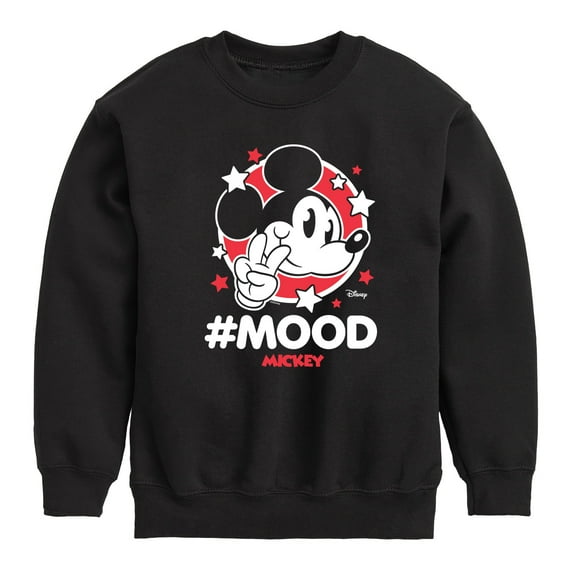 Disney - Mickey Mouse Hashtag Mood - Youth Crewneck Fleece Sweatshirt