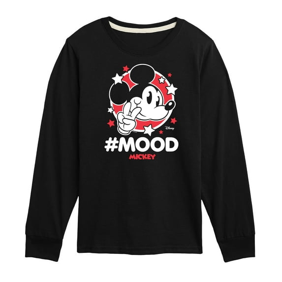 Disney - Mickey Mouse Hashtag Mood - Youth Long Sleeve Graphic T-Shirt
