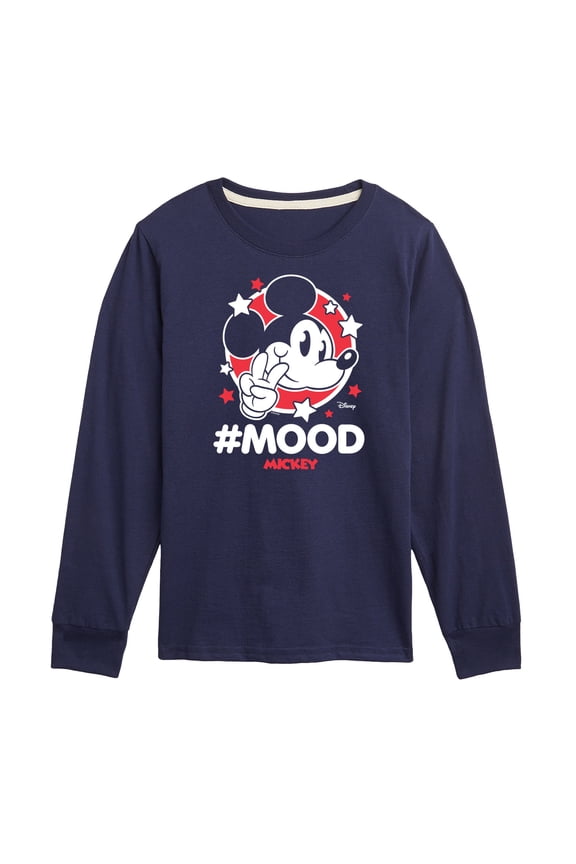 - Mickey Mouse Hashtag Mood - Youth Long Sleeve Graphic T-Shirt