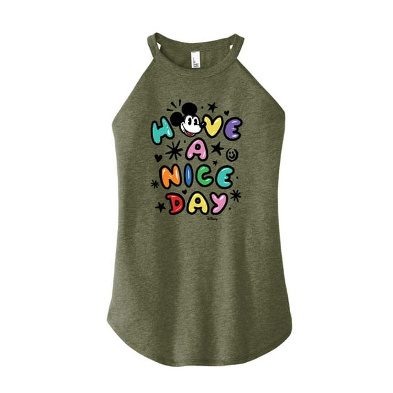 Disney - Mickey Mouse - Have A Nice Day - Juniors High Neck Tank Top