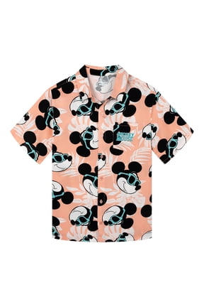 Mickey Mouse Hawaiian Button Down Dress Shirt Adult