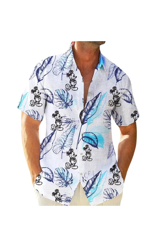 Disney Mickey Mouse Hawaiian Shirt, Dad Gift, Summer Disney Park Vacation Aloha Shirt, Men‰Ûªs Tropical Button Down