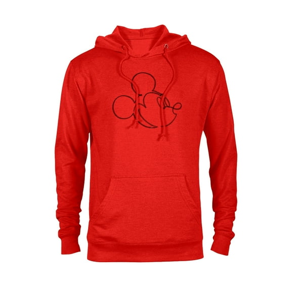 Disney Mickey Mouse Head Artist Pencil Doodle Retro Vintage - Pullover Hoodie for Adults - Customized-Red