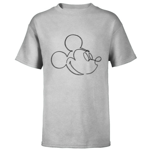 Disney Mickey Mouse Head Artist Pencil Doodle Retro Vintage - Short Sleeve T-Shirt for Kids - Customized-Athletic Heather