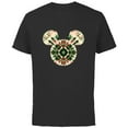 thumbnail image 1 of Disney Mickey Mouse Head Christmas Holiday Tie-Dye Retro - Short Sleeve Cotton T-Shirt for Adults - Customized-Black, 1 of 5