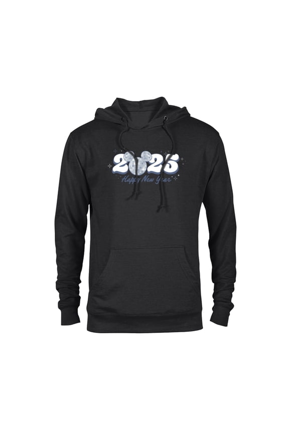 Mickey Mouse Head Disco Ball Happy New Year 2025 - Pullover Hoodie for Adults - Customized-Black