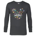 thumbnail image 1 of Disney Mickey Mouse Head Ears Icon Fill It’s My Birthday - Long Sleeve T-Shirt for Men - Customized-Charcoal Heather, 1 of 5