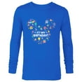 thumbnail image 1 of Disney Mickey Mouse Head Ears Icon Fill It’s My Birthday - Long Sleeve T-Shirt for Men - Customized-Navy, 1 of 5