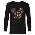 thumbnail image 1 of Disney Mickey Mouse Head Filled with Love Valentine’s Day - Long Sleeve T-Shirt for Men - Customized-Black, 1 of 5