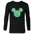 thumbnail image 1 of Disney Mickey Mouse Head Four-Leaf Clovers St Patrick’s Day - Long Sleeve T-Shirt for Men - Customized-Black, 1 of 5