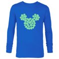 thumbnail image 1 of Disney Mickey Mouse Head Four-Leaf Clovers St Patrick’s Day - Long Sleeve T-Shirt for Men - Customized-Navy, 1 of 5