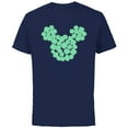 thumbnail image 1 of Disney Mickey Mouse Head Four-Leaf Clovers St Patrick’s Day - Short Sleeve Cotton T-Shirt for Adults - Customized-Navy, 1 of 5