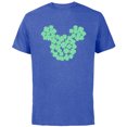 thumbnail image 1 of Disney Mickey Mouse Head Four-Leaf Clovers St Patrick’s Day - Short Sleeve Cotton T-Shirt for Adults - Customized-Royal Heather, 1 of 5
