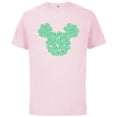 thumbnail image 1 of Disney Mickey Mouse Head Four-Leaf Clovers St Patrick’s Day - Short Sleeve Cotton T-Shirt for Adults - Customized-Soft Pink, 1 of 5