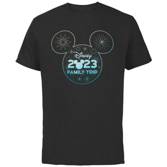Disney Mickey Mouse Head Icon 2023 Family Trip Vacation - Short Sleeve Cotton T-Shirt for Adults - Customized-Black