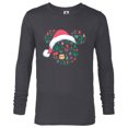 thumbnail image 1 of Disney Mickey Mouse Head Icon Christmas Holiday Santa Hat - Long Sleeve T-Shirt for Men - Customized-Charcoal Heather, 1 of 5