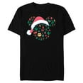 thumbnail image 1 of Disney Mickey Mouse Head Icon Christmas Holiday Santa Hat - Short Sleeve Blended T-Shirt for Adults - Customized-Black, 1 of 5