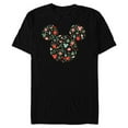 thumbnail image 1 of Disney Mickey Mouse Head Icon Christmas Ornaments & Holly - Short Sleeve Blended T-Shirt for Adults - Customized-Black, 1 of 5